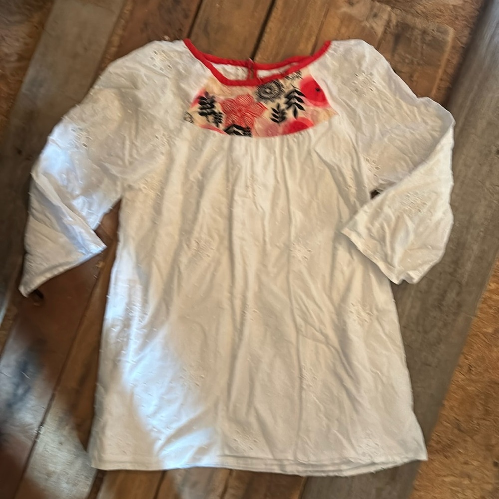 Matilda Jane girls white eyelet top size 14